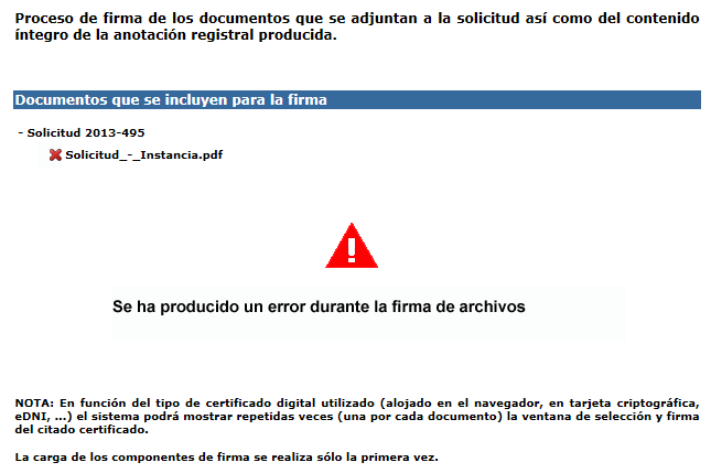 �Qu� debo hacer si durante el proceso de firma de documentos se produce un error?